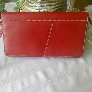 Wristlet, Red Leather Folio